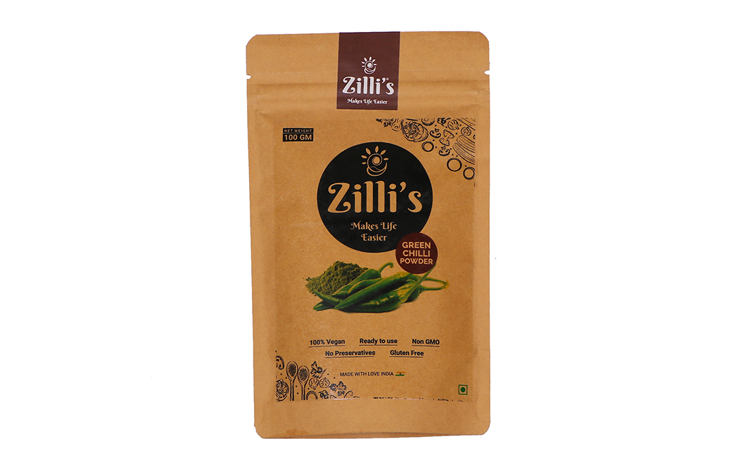 Zilli's Green Chilli Powder    Pack  100 grams